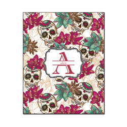 Sugar Skulls & Flowers Wood Print - 16x20 (Personalized)