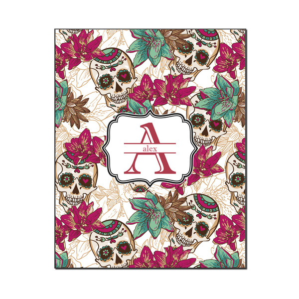 Custom Sugar Skulls & Flowers Wood Print - 16x20 (Personalized)