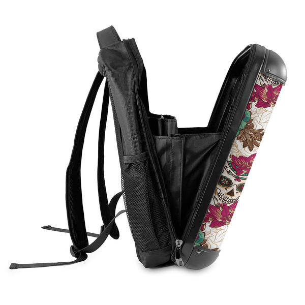 Sugar Skulls & Flowers 18" Hard Shell Backpacks - SIDE OPEN