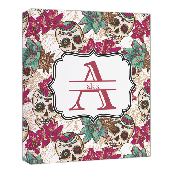 Custom Sugar Skulls & Flowers Canvas Print - 20x24 (Personalized)