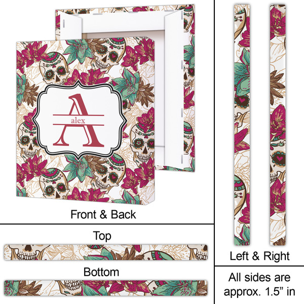 Sugar Skulls & Flowers 20x24 - Canvas Print - Approval