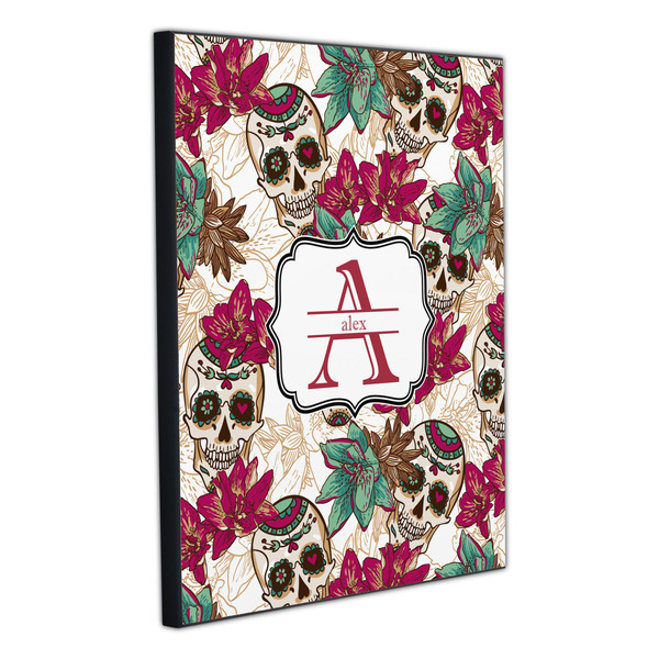 Sugar Skulls & Flowers 20x24 Wood Print - Angle View