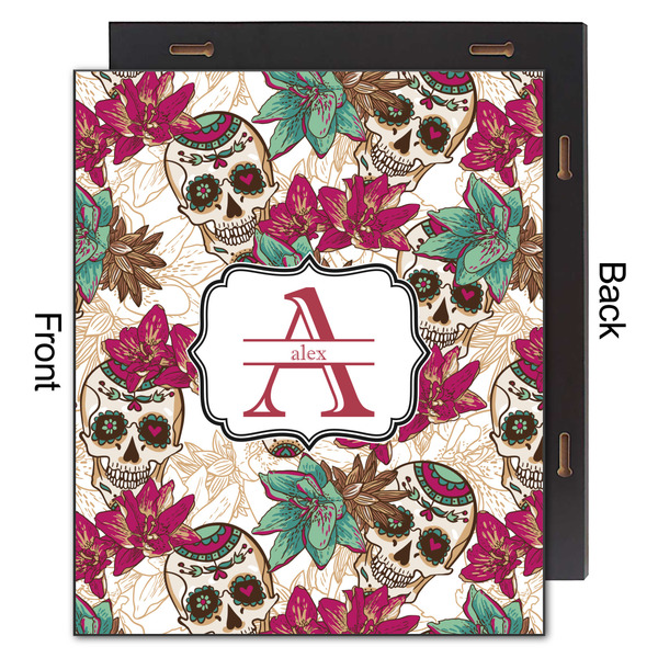 Sugar Skulls & Flowers 20x24 Wood Print - Front & Back View