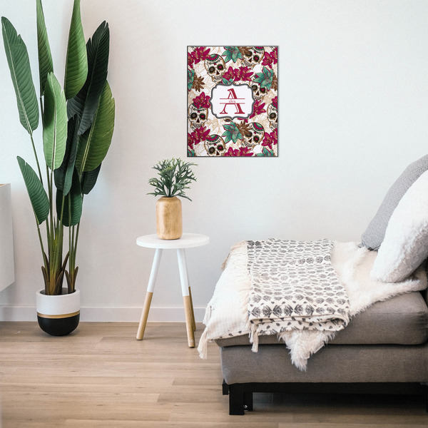 Sugar Skulls & Flowers 20x24 Wood Print - In Context