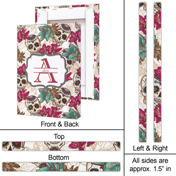 Sugar Skulls & Flowers 20x30 - Canvas Print - Approval