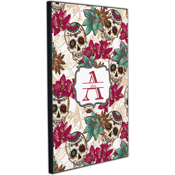 Sugar Skulls & Flowers 20x30 Wood Print - Angle View