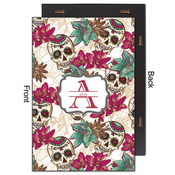 Sugar Skulls & Flowers 20x30 Wood Print - Front & Back View