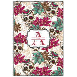 Sugar Skulls & Flowers Wood Print - 20x30 (Personalized)