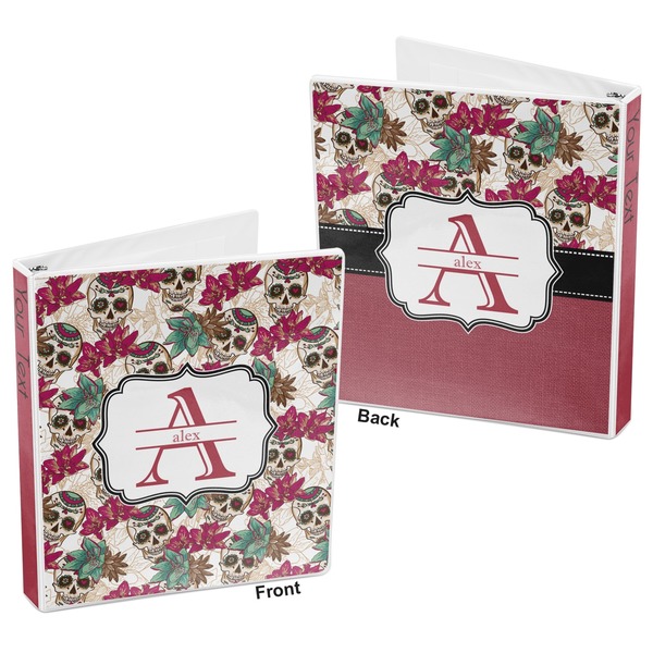 Sugar Skulls & Flowers 3-Ring Binder Front and Back
