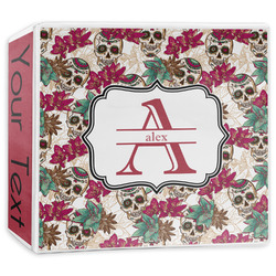 Sugar Skulls & Flowers 3-Ring Binder - 3 inch (Personalized)