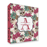 Sugar Skulls & Flowers 3 Ring Binder - Full Wrap - 2" (Personalized)