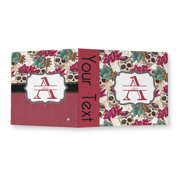 Sugar Skulls & Flowers 3 Ring Binders - Full Wrap - 2" - OPEN OUTSIDE