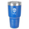 Sugar Skulls & Flowers 30 oz Stainless Steel Tumbler - Royal Blue - Single-Sided (Personalized)