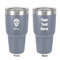 Sugar Skulls & Flowers 30 oz Stainless Steel Ringneck Tumbler - Grey - Double Sided - Front & Back