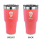 Sugar Skulls & Flowers 30 oz Stainless Steel Ringneck Tumblers - Coral - Double Sided - APPROVAL