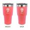 Sugar Skulls & Flowers 30 oz Stainless Steel Tumbler - Coral - Double Sided (Personalized)