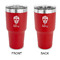 Sugar Skulls & Flowers 30 oz Stainless Steel Tumbler - Red - Double Sided (Personalized)
