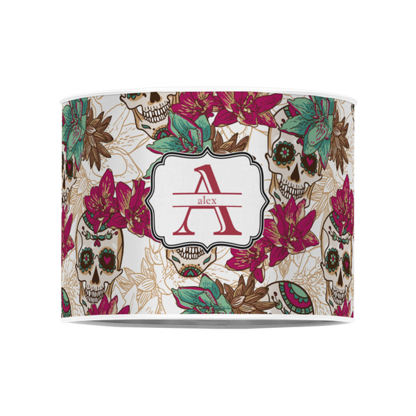 Sugar Skulls & Flowers 8" Drum Lampshade - FRONT (Poly Film)