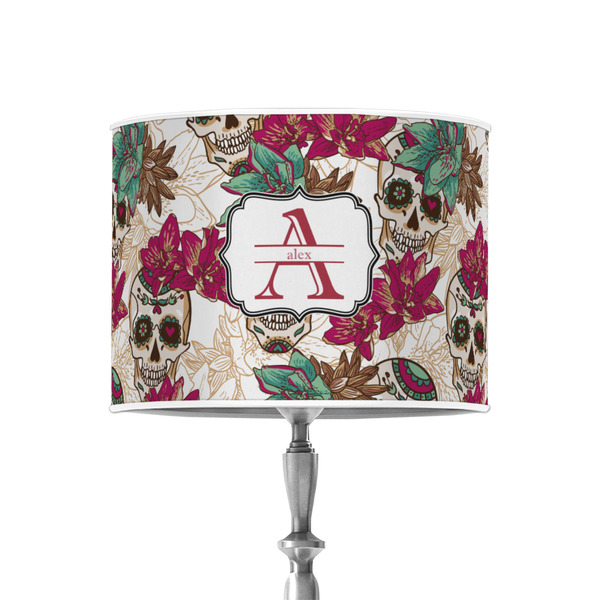 Custom Sugar Skulls & Flowers 8" Drum Lamp Shade - Poly-film (Personalized)