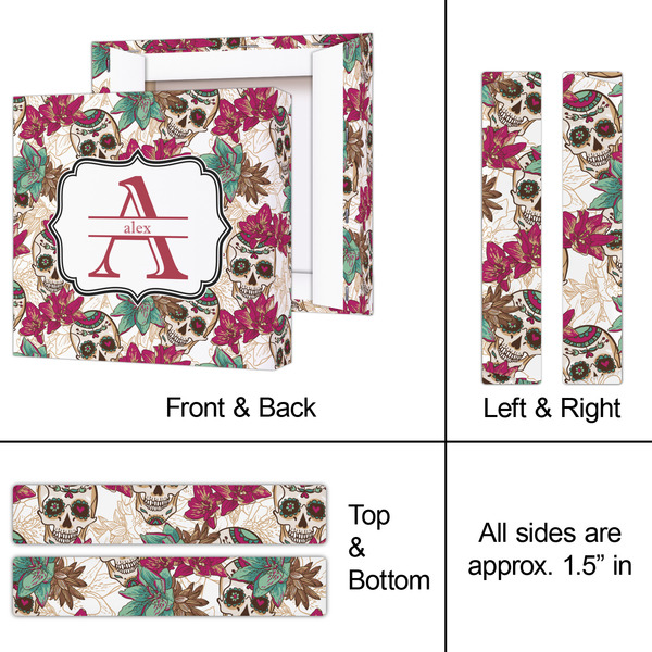 Sugar Skulls & Flowers 8x8 - Canvas Print - Approval