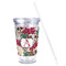 Sugar Skulls & Flowers Acrylic Tumbler - Full Print - Front straw out
