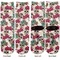 Sugar Skulls & Flowers Adult Crew Socks - Double Pair - Front and Back - Apvl