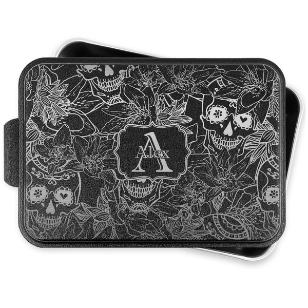 Custom Sugar Skulls & Flowers Aluminum Baking Pan with Lid (Personalized)