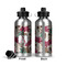 Sugar Skulls & Flowers Aluminum Water Bottle - Front and Back