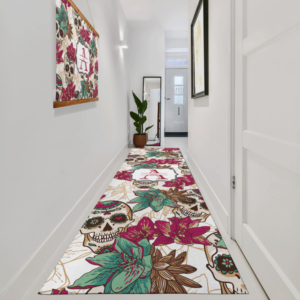Sugar Skulls & Flowers Area Rug Sizes - In Context (vertical)
