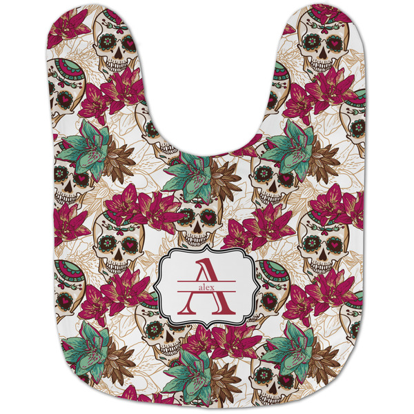 Sugar Skulls & Flowers Baby Bib - AFT flat