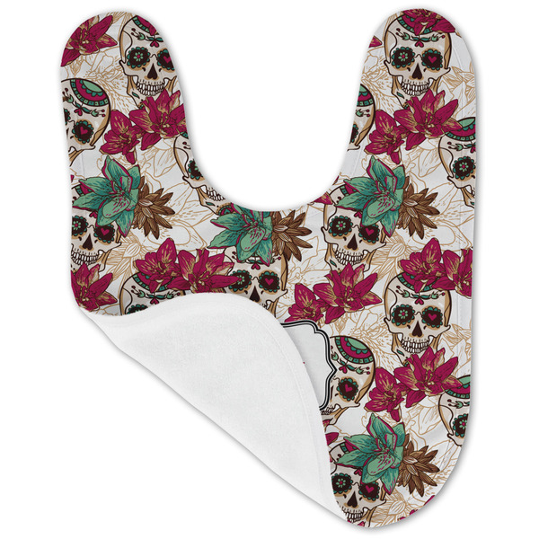 Sugar Skulls & Flowers Baby Bib - AFT folded