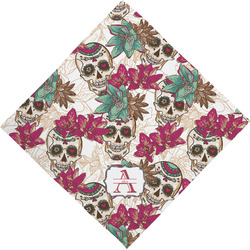 Sugar Skulls & Flowers Dog Bandana Scarf w/ Name and Initial