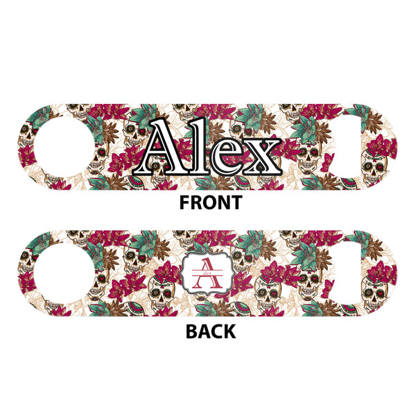 Sugar Skulls & Flowers Bar Bottle Opener - White - Approval