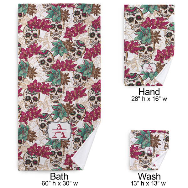 Sugar Skulls & Flowers Bath Towel Sets - 3-piece - Approval