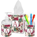 Sugar Skulls & Flowers Acrylic Bathroom Accessories Set w/ Name and Initial