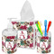 Sugar Skulls & Flowers Acrylic Bathroom Accessories Set w/ Name and Initial