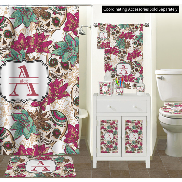 Sugar Skulls & Flowers Bathroom Scene
