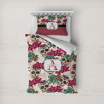 Sugar Skulls & Flowers Duvet Cover Set - Twin (Personalized)
