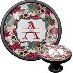 Sugar Skulls & Flowers Cabinet Knob (Black) (Personalized)