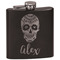 Sugar Skulls & Flowers Black Flask Set (Personalized)
