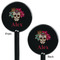 Sugar Skulls & Flowers Black Plastic 5.5" Stir Stick - Double Sided - Round - Front & Back