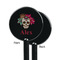 Sugar Skulls & Flowers Black Plastic 5.5" Stir Stick - Single Sided - Round - Front & Back