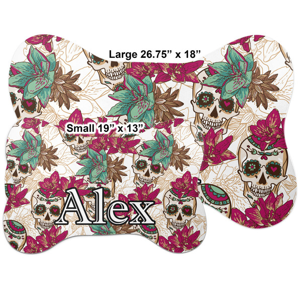 Sugar Skulls & Flowers Bone Shaped Mat Comparison