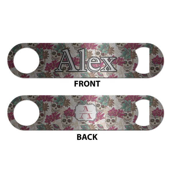 Sugar Skulls & Flowers Bottle Opener - Front & Back