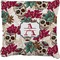 Sugar Skulls & Flowers Faux-Linen Throw Pillow 20" (Personalized)
