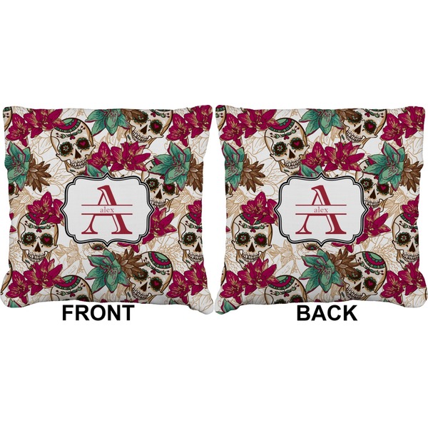 Sugar Skulls & Flowers Burlap Pillow Approval