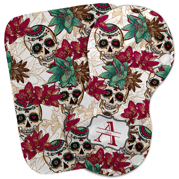 Custom Sugar Skulls & Flowers Burp Cloth (Personalized)