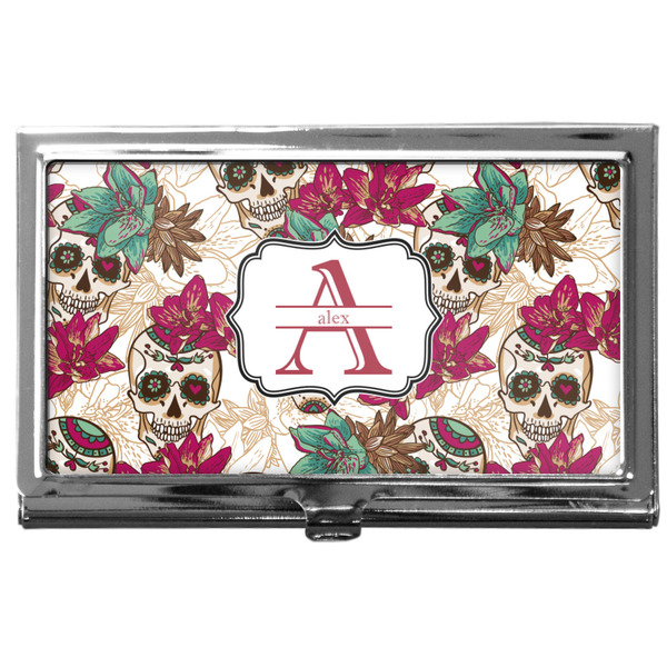 Custom Sugar Skulls & Flowers Business Card Case