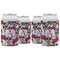 Sugar Skulls & Flowers Can Cooler (12 oz) - Set of 4 w/ Name and Initial