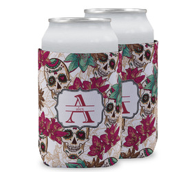 Sugar Skulls & Flowers Can Cooler (12 oz) w/ Name and Initial